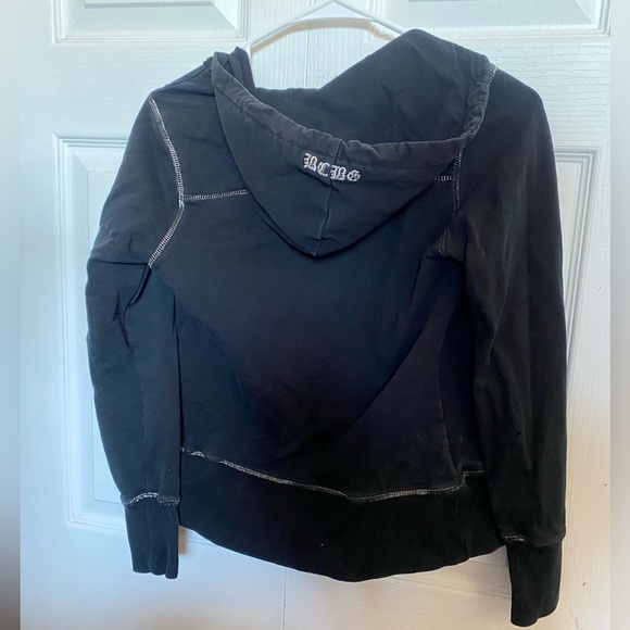 BCBG Black fitted zip up hoodie - Picture 4 of 6